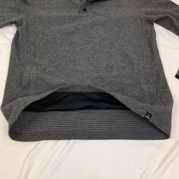 NWT prAna Henley Mens Large Gray Heather Long Sleeve Leonidas Wool - Picture 11 of 13